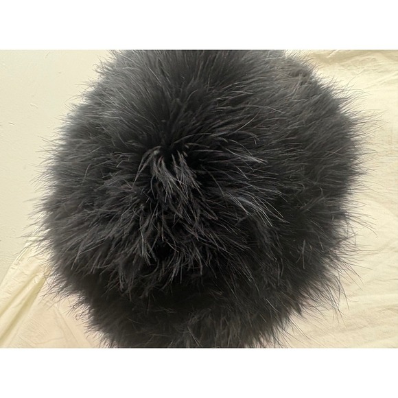 Frank Olive for Naiman Marcus Black marabou Feather Cloche Hat Elegant Glamour main image 4